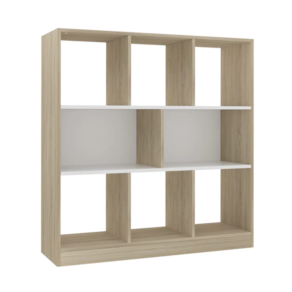 Librero Design 8 módulos Madera con Blanco 