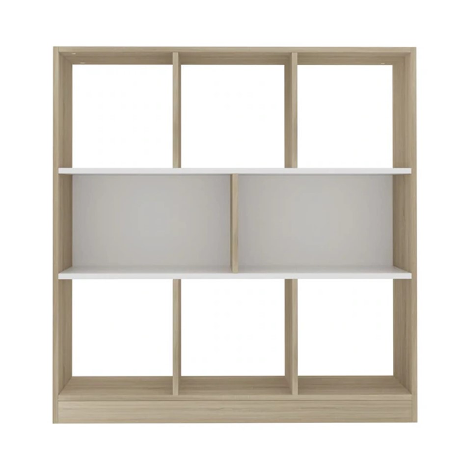 Librero Design 8 módulos Madera con Blanco 