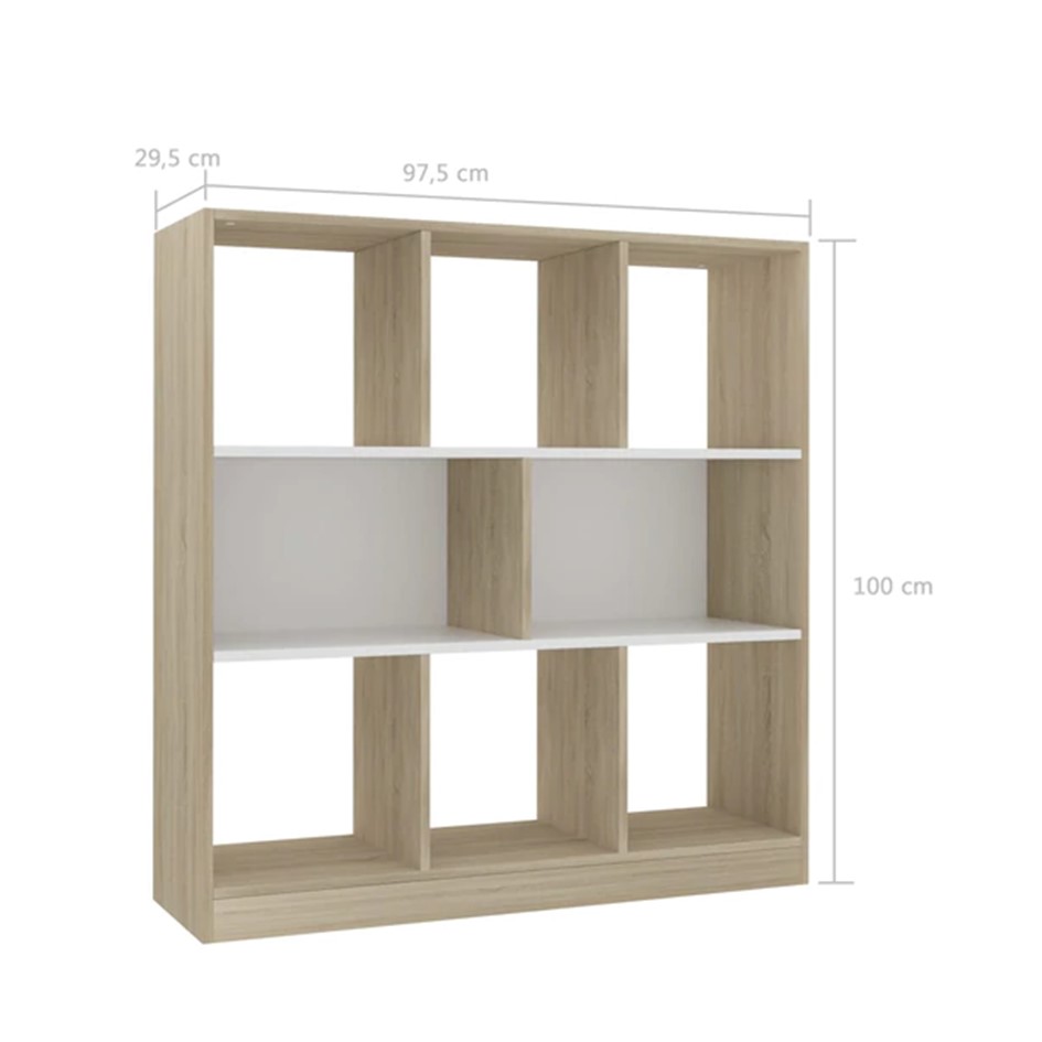 Librero Design 8 módulos Madera con Blanco 