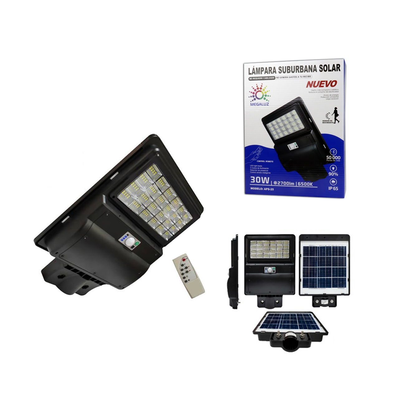 Lámpara Suburbana Solar Megaluz AP APS13W30