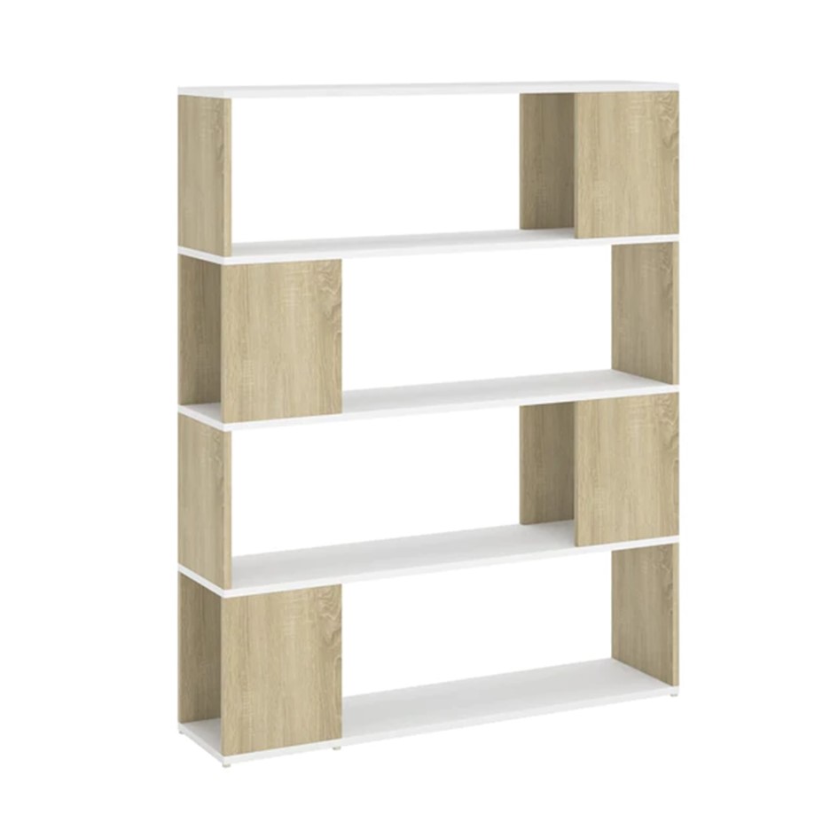 Librero Separador Con 4 Módulos Madera con Blanco 