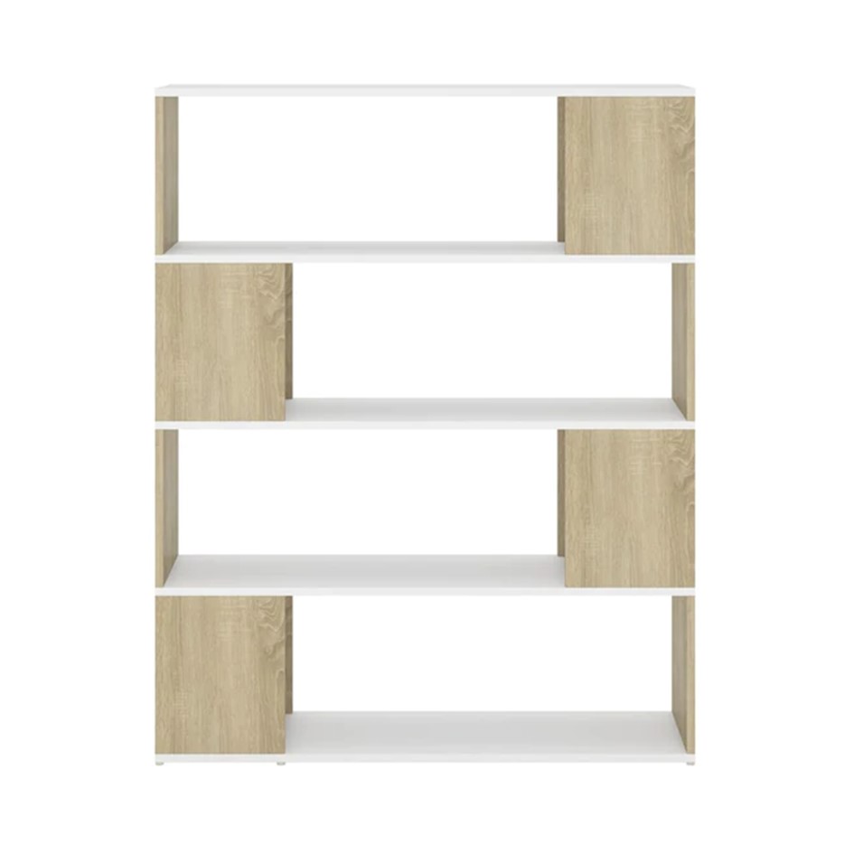 Librero Separador Con 4 Módulos Madera con Blanco 