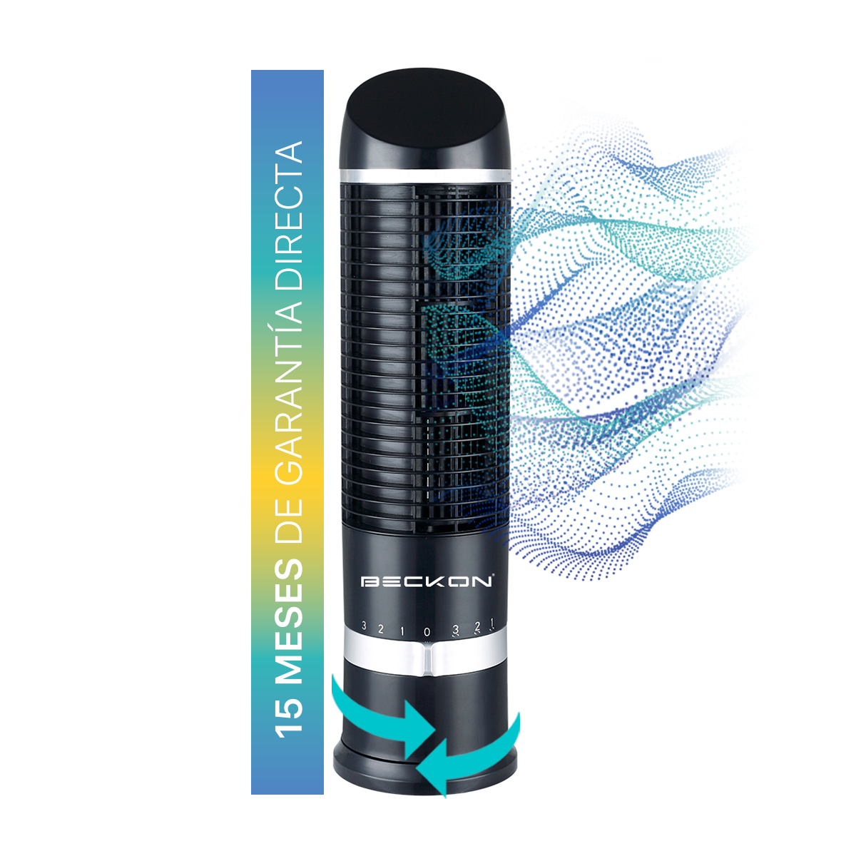 Ventilador de torre para escritorio buró 41cm Beckon BV-11 Negro