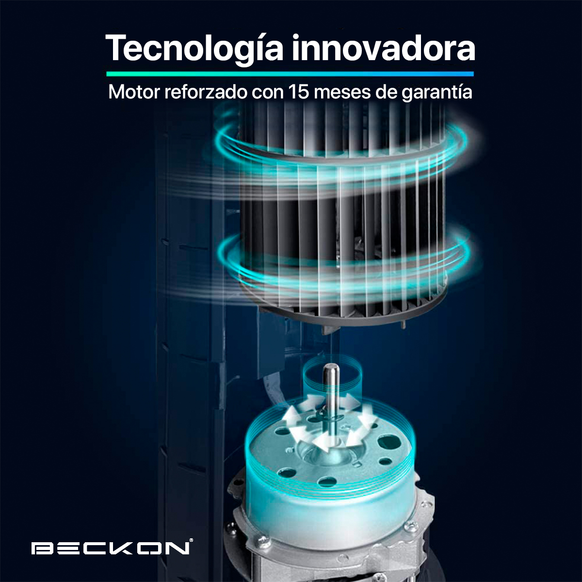 Ventilador de torre para escritorio buró 41cm Beckon BV-11 Negro