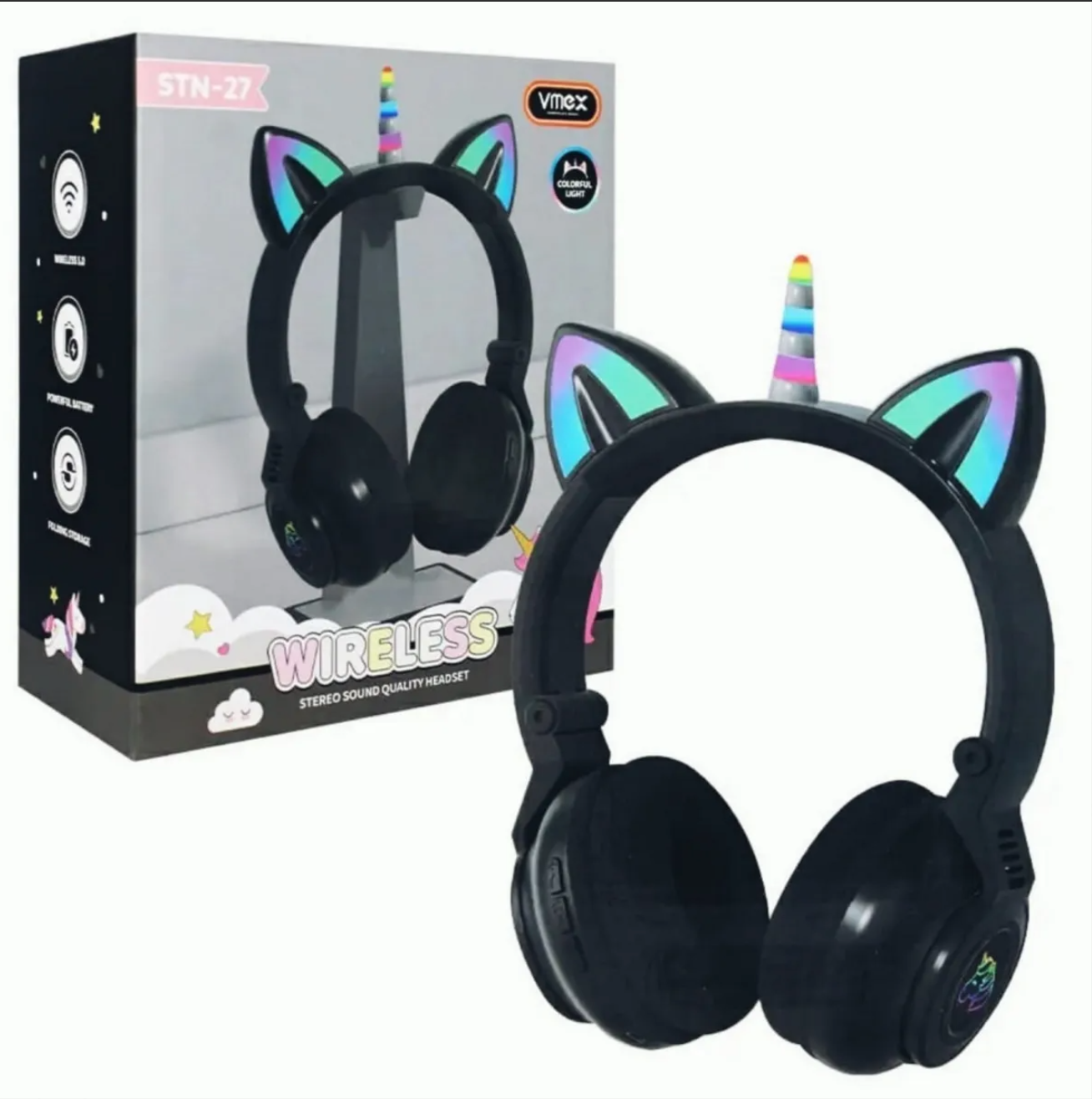 Audífonos De Diadema De Unicornio Wireless Audífonos Bluetooth