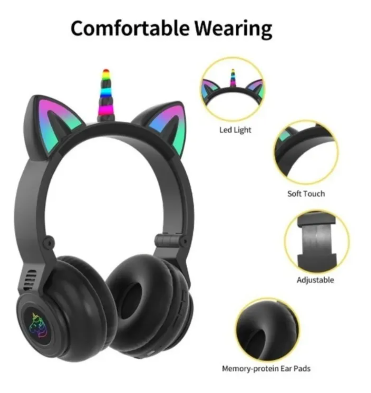 Audífonos De Diadema De Unicornio Wireless Audífonos Bluetooth