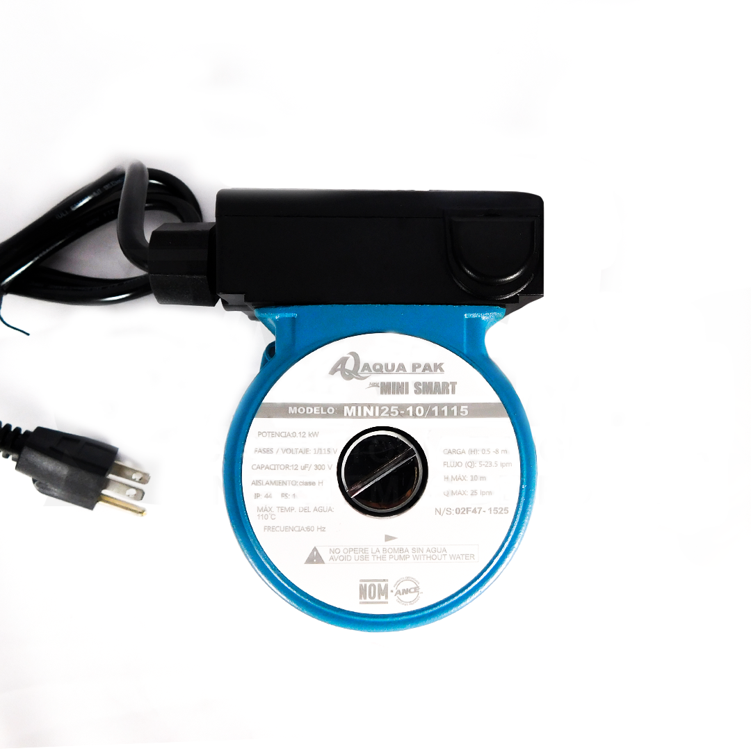 Bomba Presurizadora Individual Automática Mini Smart MINI25-10/1115 Aqua Pak 1/6 HP 115 Volts