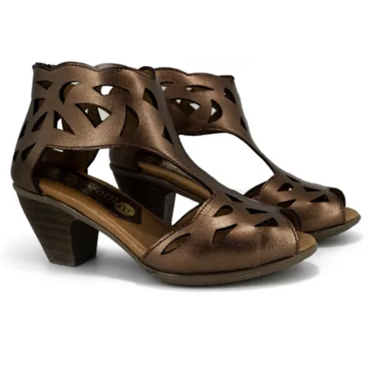 Huarache Sandalia De Mujer Comoda Mod Arizta Moka Metalico