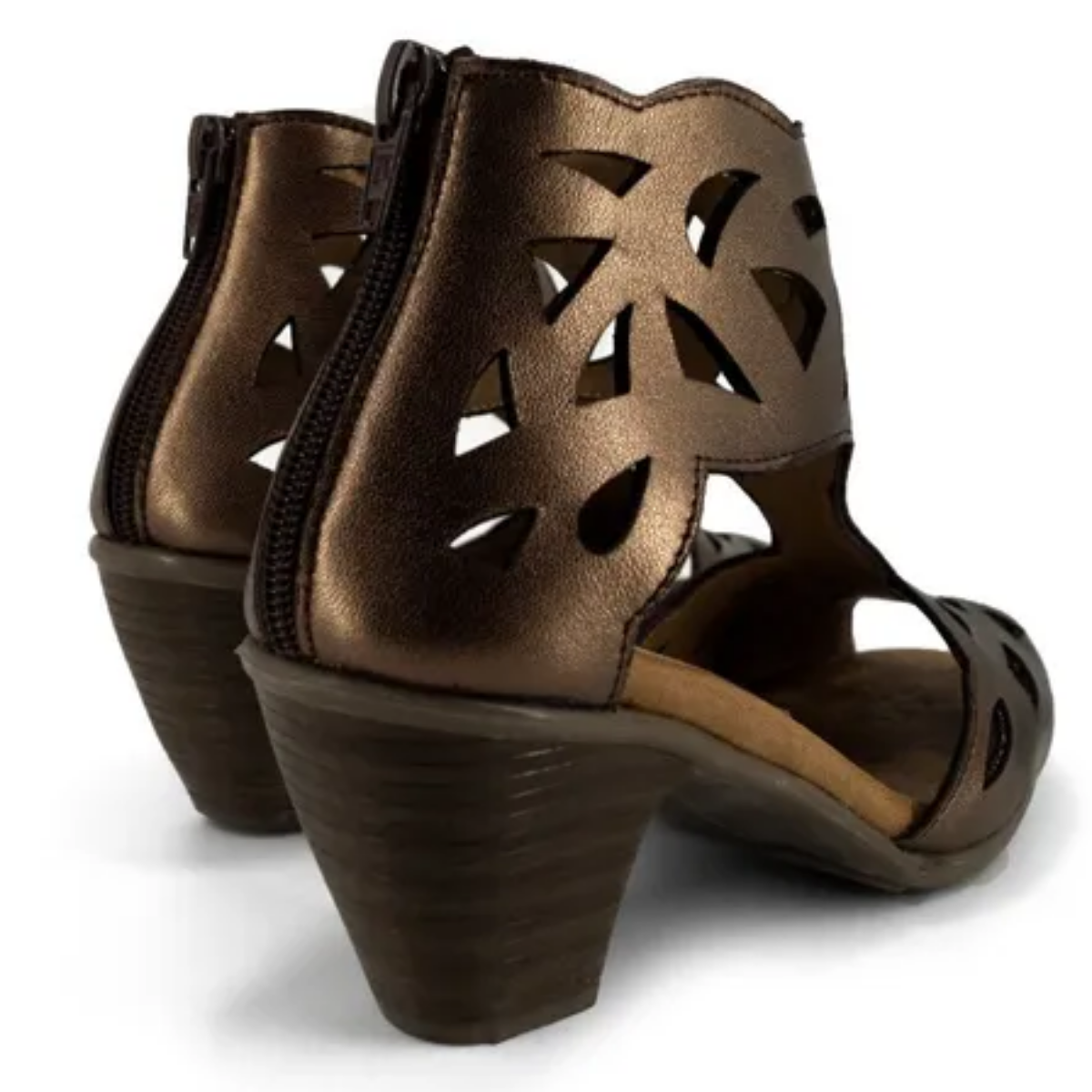 Huarache Sandalia De Mujer Comoda Mod Arizta Moka Metalico