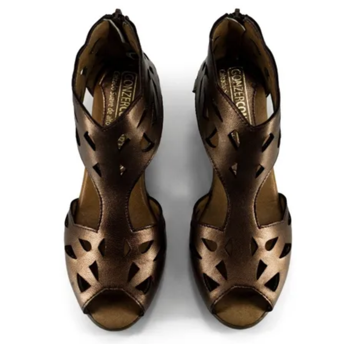 Huarache Sandalia De Mujer Comoda Mod Arizta Moka Metalico