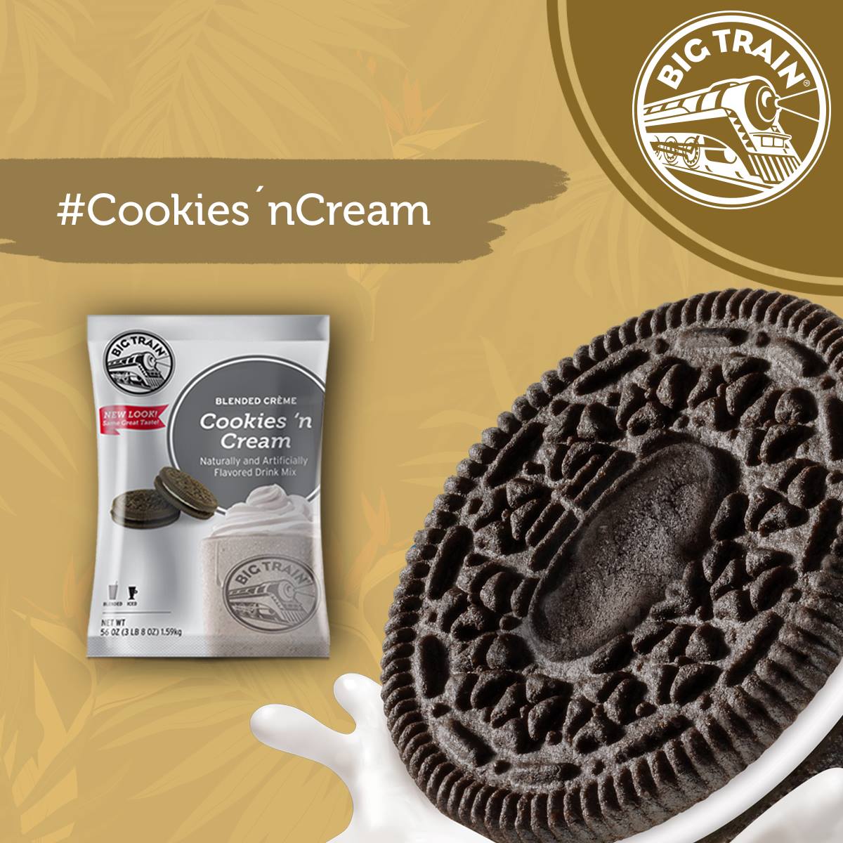 Cookies N Cream Big Train Polvo 3.5 Libras