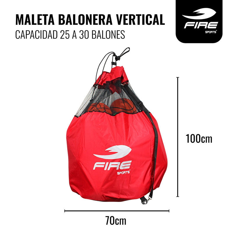 Maleta Vertical Fire Sports Balonera Futbol Color Rojo 