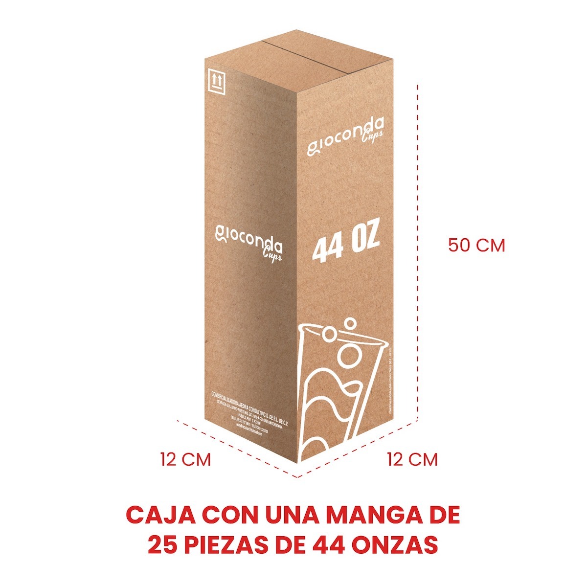 Vaso De Papel Encerado Desechable 44oz (25pz) Cerve/refres