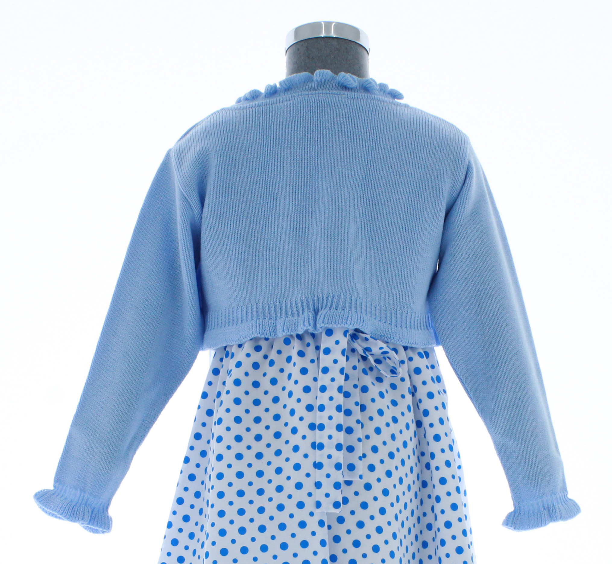 Sueter Niña Bolero Azul Cielo Tejido 3026 2 a 14 Años.