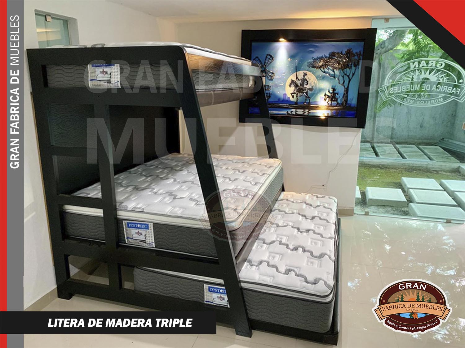 Litera de Madera Triple