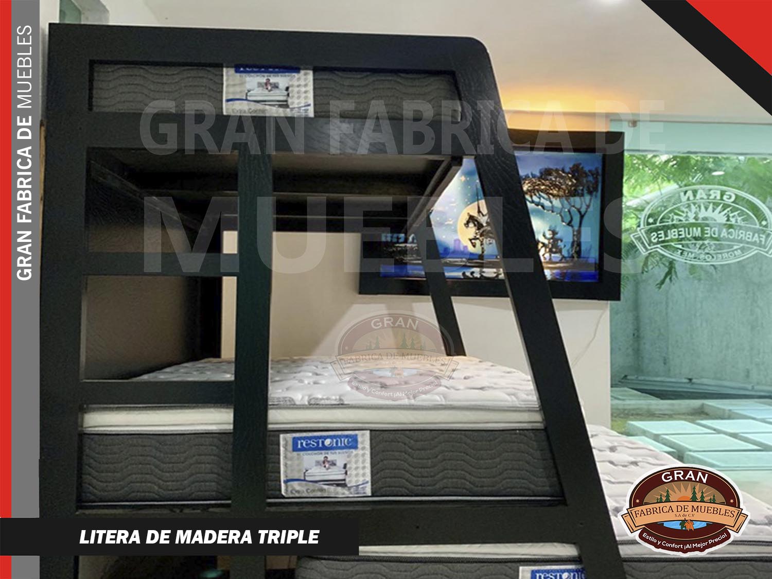 Litera de Madera Triple