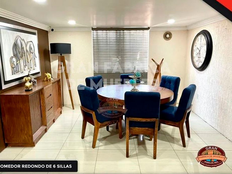 Comedor 6 Sillas Diamante Circular 