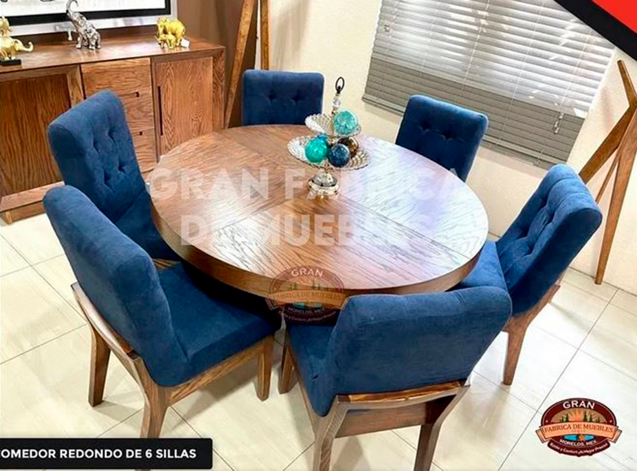 Comedor 6 Sillas Diamante Circular 