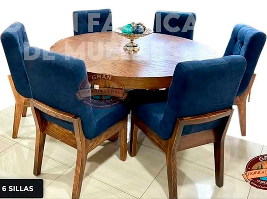 Comedor 6 Sillas Diamante Circular 