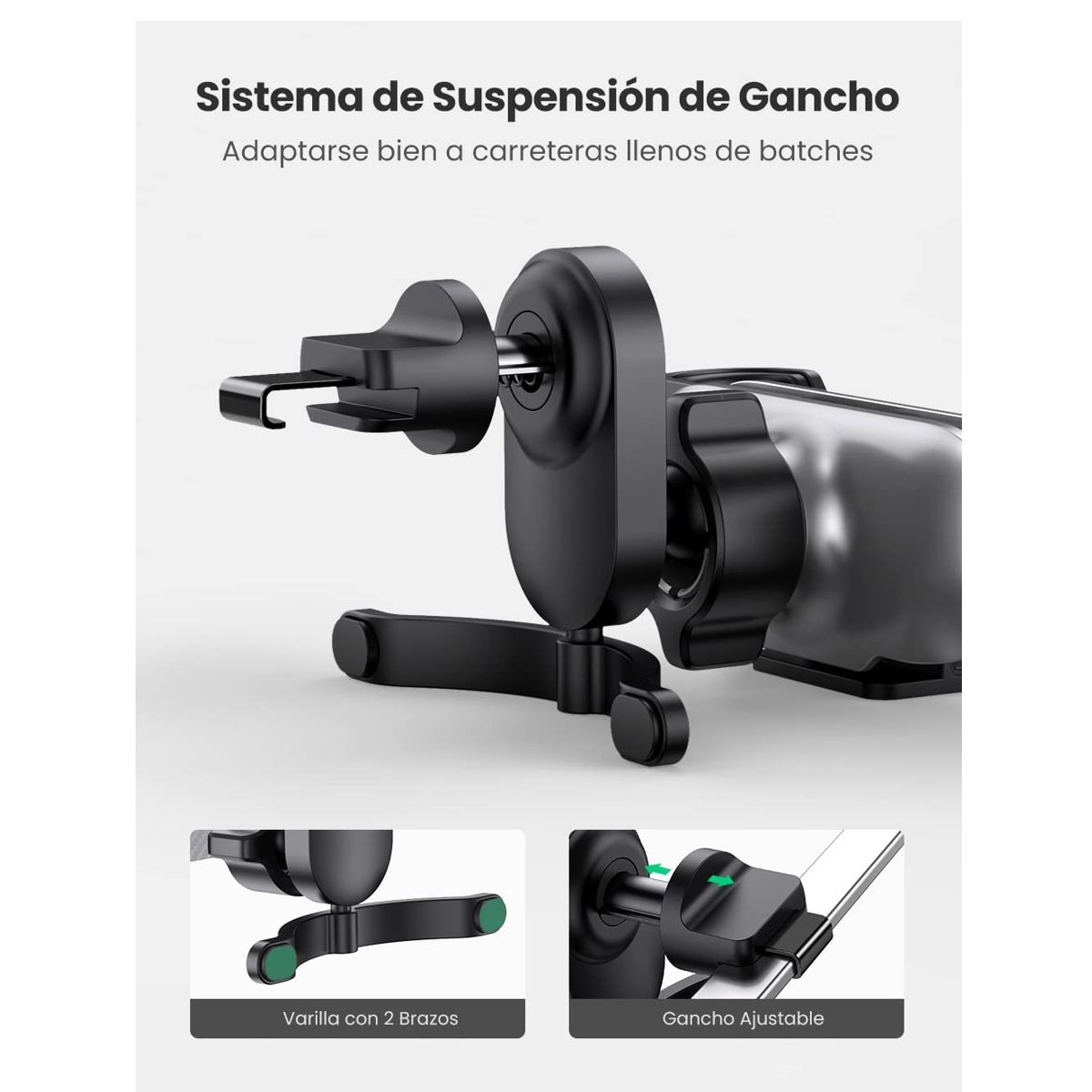 Soporte de Regilla De Auto Para Celular Ugreen 80871 Negro