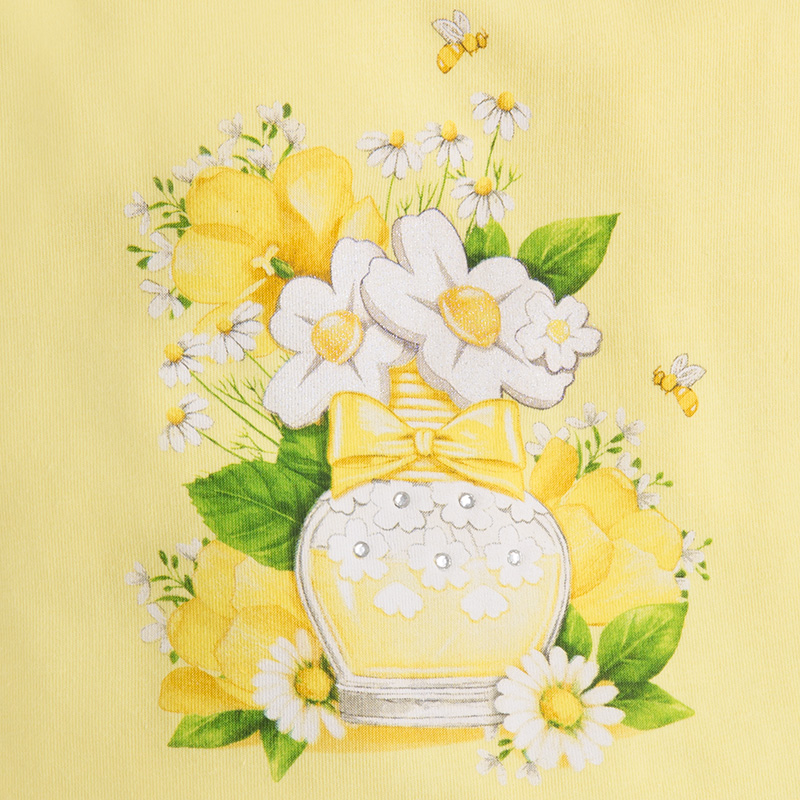 Conjunto de falda rizada y camiseta con manga tableada para niña marca Mayoral