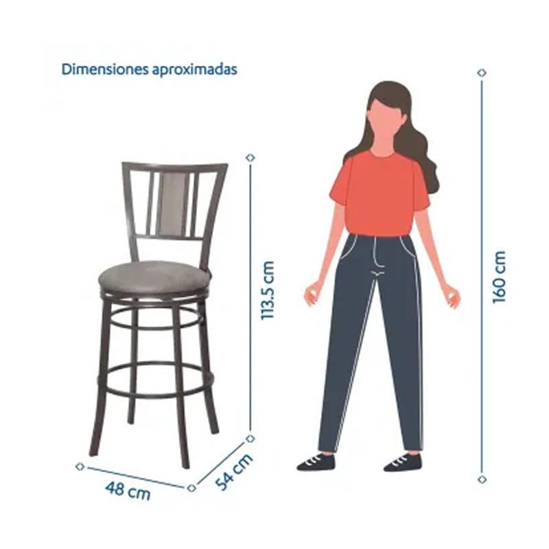 Banco de Acero Giratorio Acojinado CYM Celine 980040324 SMS