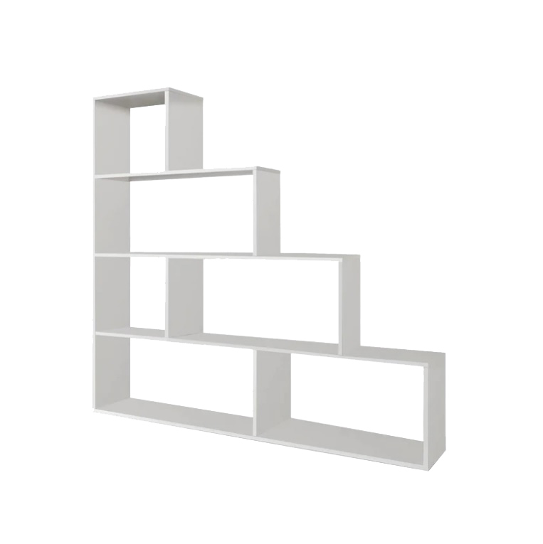 Librero Minimalista Escalonado Blanco 