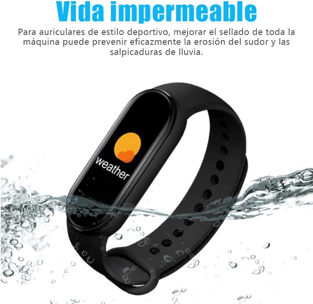Smart Band M6 Fitness Tracker, Activity Tracker Fitness Smart Wristband con Monitor de Frecuencia Cardíaca, Pulseras Inteligentes con Monitor de Presión Arterial para Hombres y Mujeres Compatibles con Android e iOS