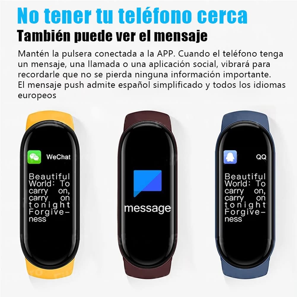 Smart Band M6 Fitness Tracker, Activity Tracker Fitness Smart Wristband con Monitor de Frecuencia Cardíaca, Pulseras Inteligentes con Monitor de Presión Arterial para Hombres y Mujeres Compatibles con Android e iOS