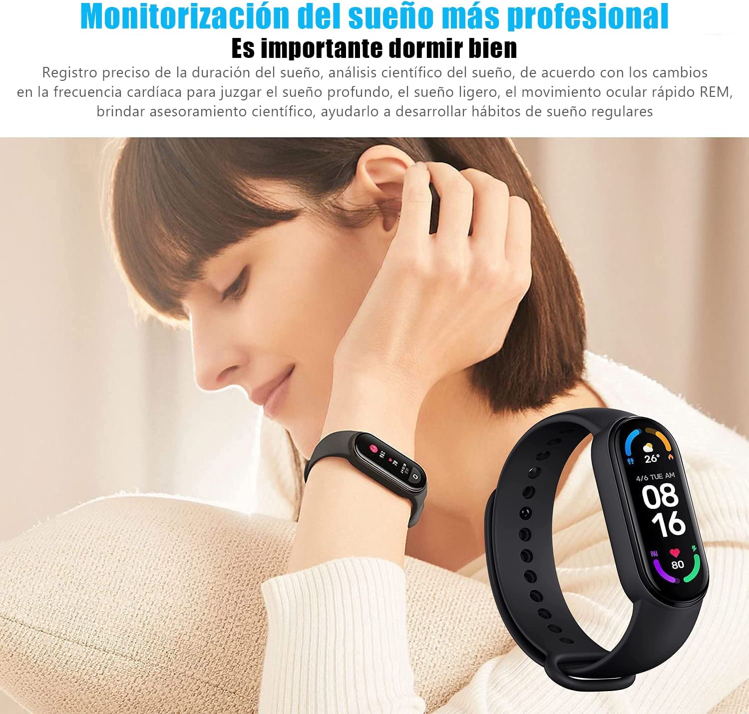 Smart Band M6 Fitness Tracker, Activity Tracker Fitness Smart Wristband con Monitor de Frecuencia Cardíaca, Pulseras Inteligentes con Monitor de Presión Arterial para Hombres y Mujeres Compatibles con Android e iOS