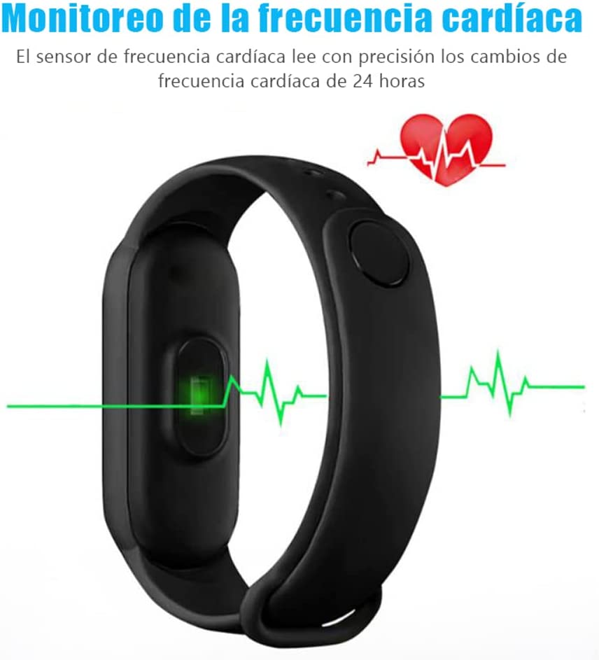 Smart Band M6 Fitness Tracker, Activity Tracker Fitness Smart Wristband con Monitor de Frecuencia Cardíaca, Pulseras Inteligentes con Monitor de Presión Arterial para Hombres y Mujeres Compatibles con Android e iOS
