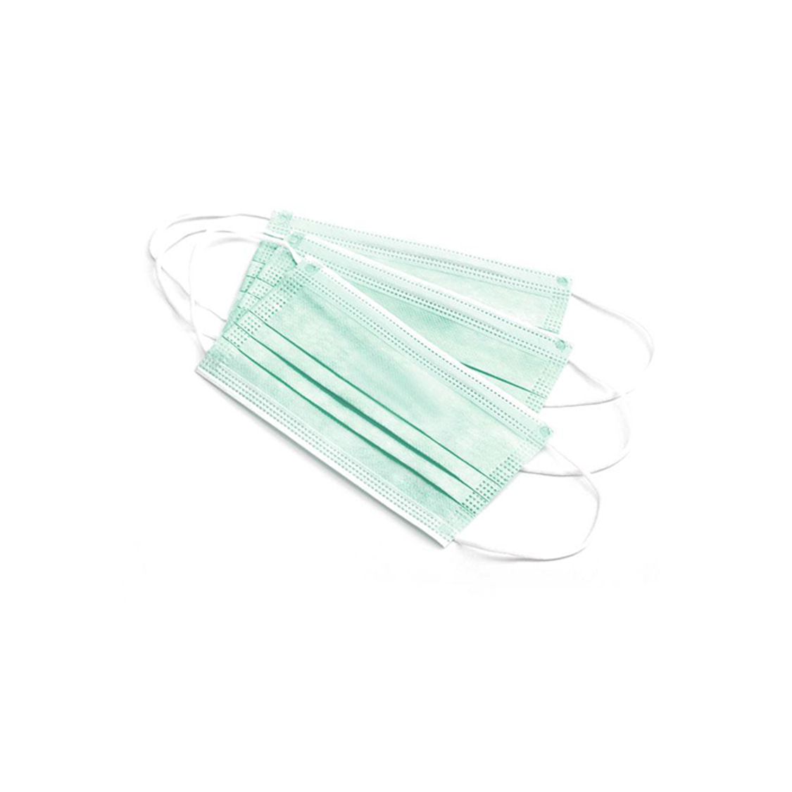 100 Cubrebocas Tricapa Quirúrgico 99% De Filtración Verde Enfermero