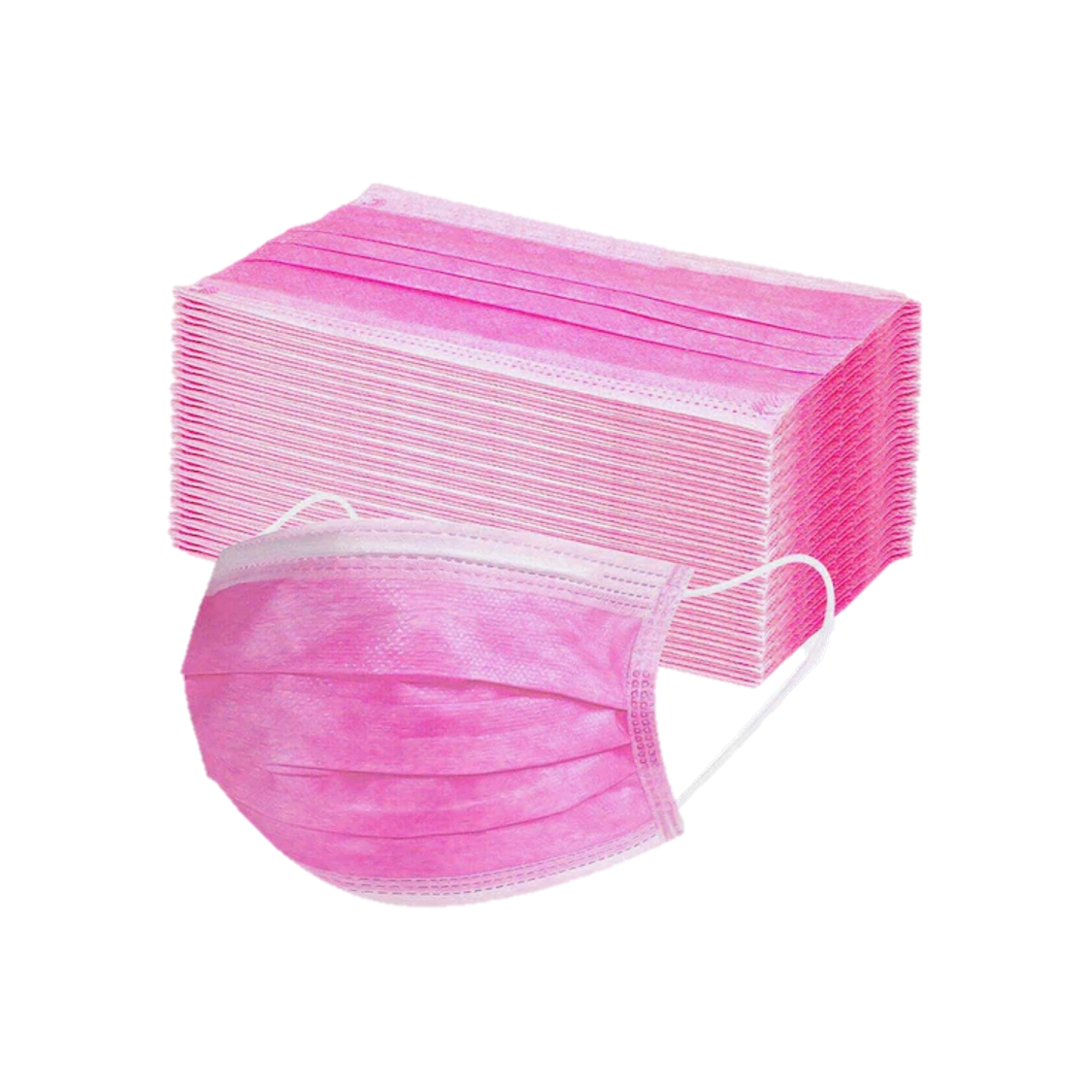 200 Cubrebocas Tricapa Quirúrgico 99% De Filtración Rosa