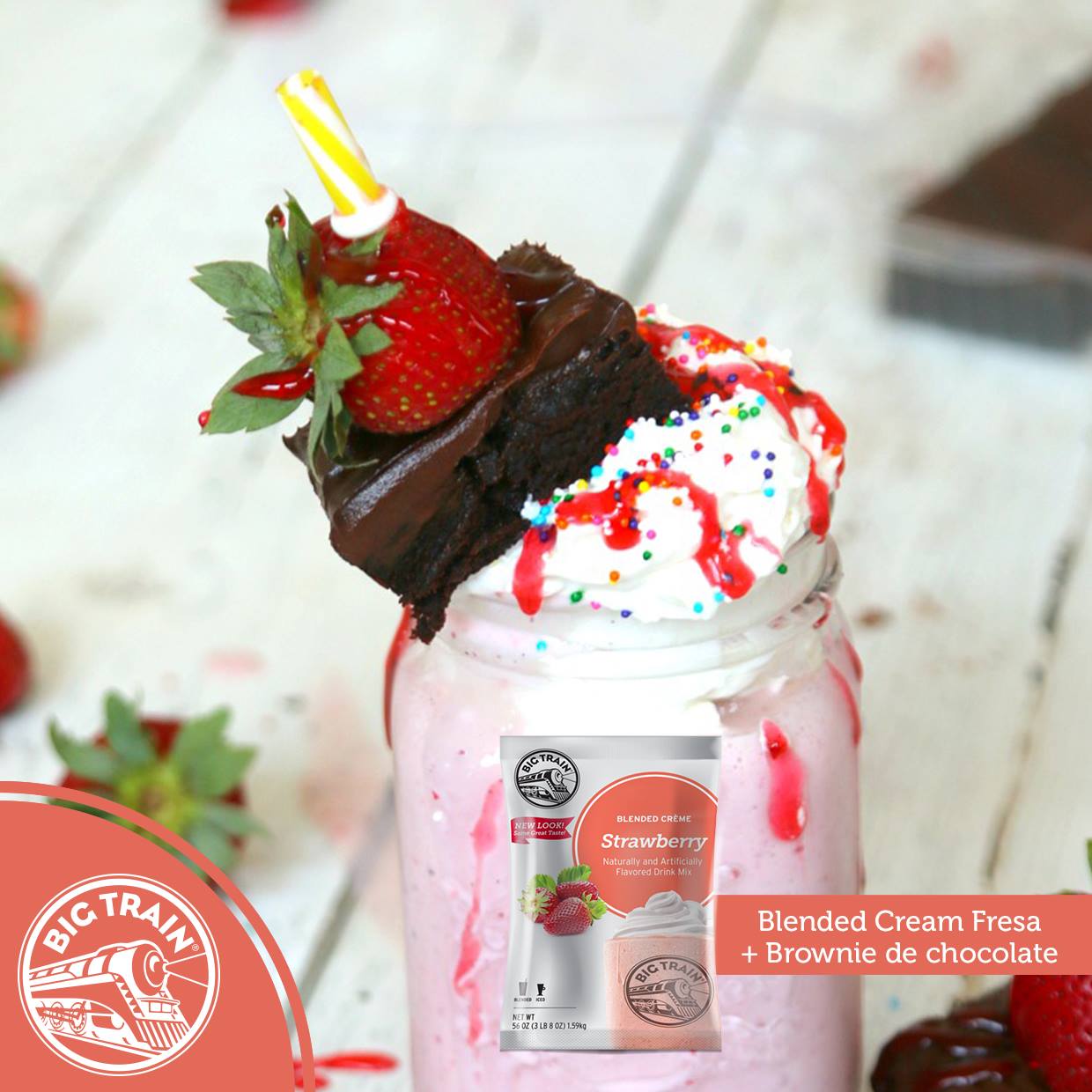 Strawberry Big Train Polvo 3.5 Libras 