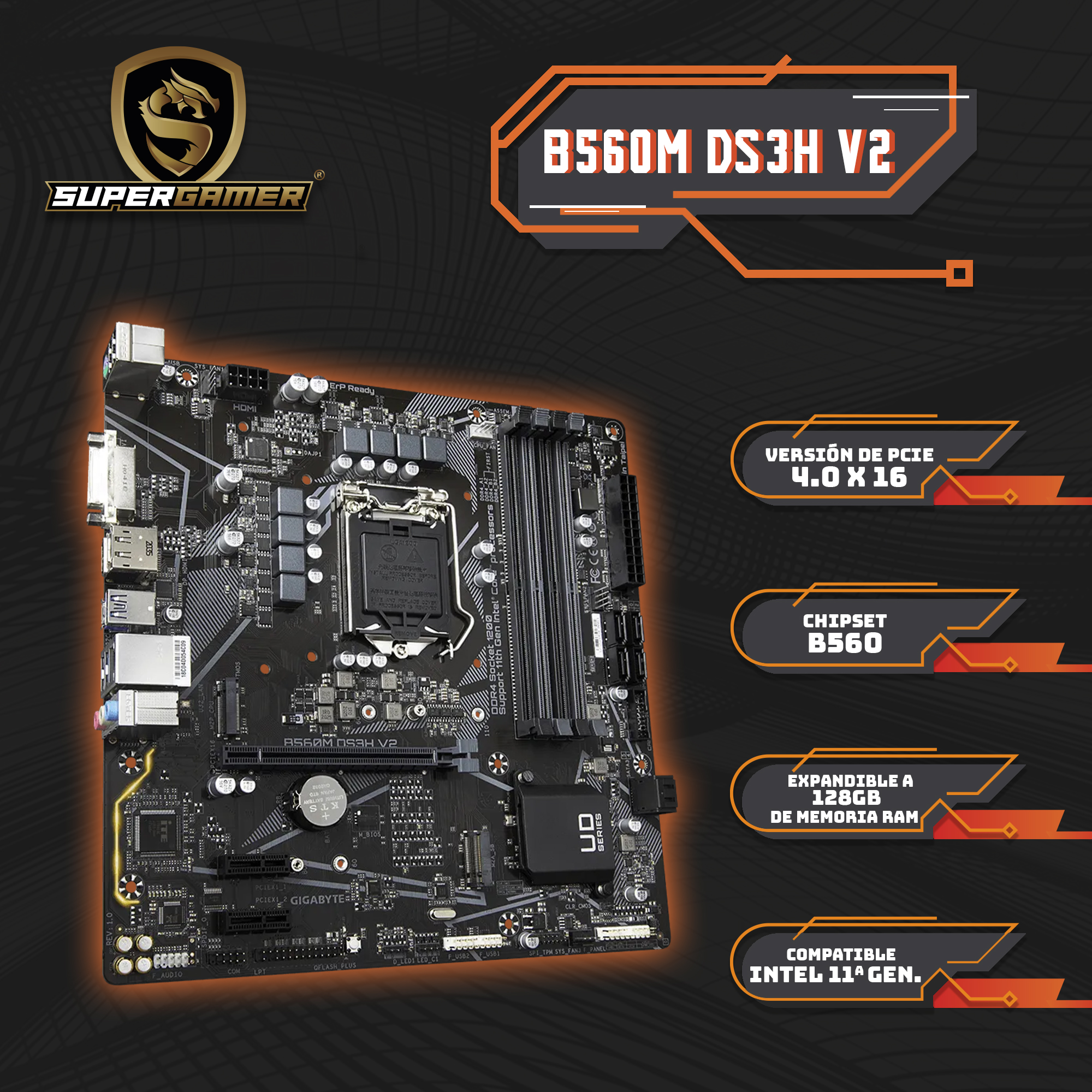 PC GAMER GRIZZLY INTEL CORE I5 10400 4.30GHZ B560 RAM 16GB SSD 480GB 550W 80+ SG-IC049
