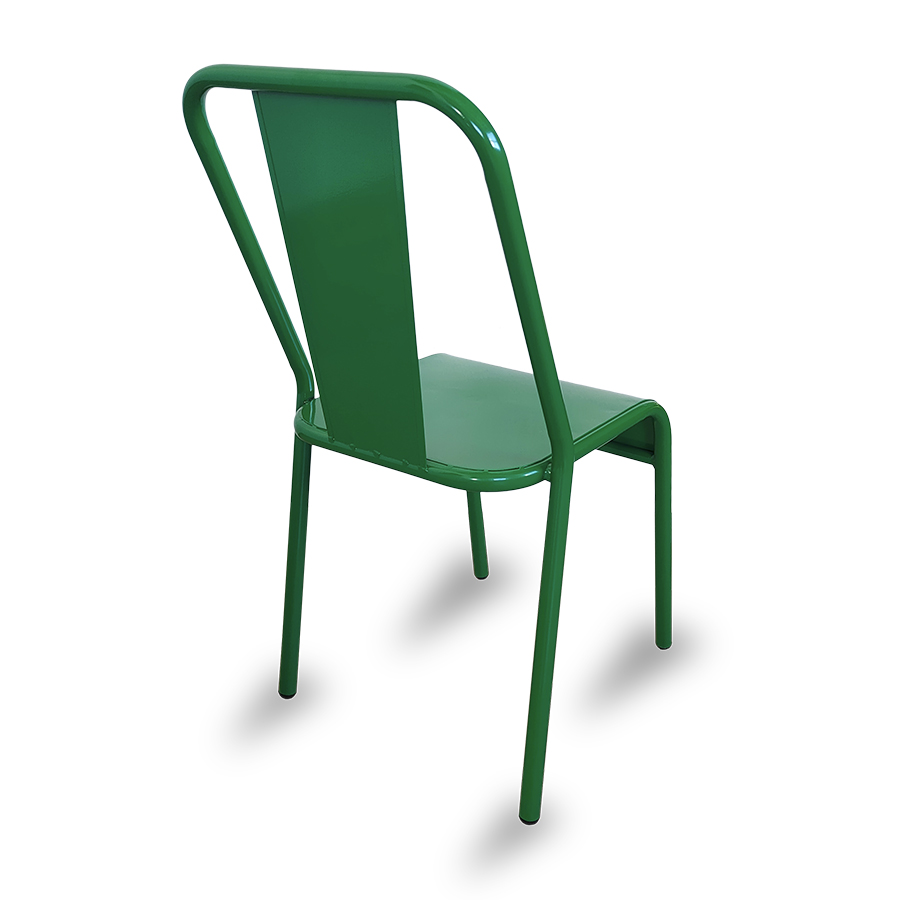 Sillas metálicas para restaurante, cafetería o comedor modelo Nisso asiento de lamina respaldo de Metal con lamina