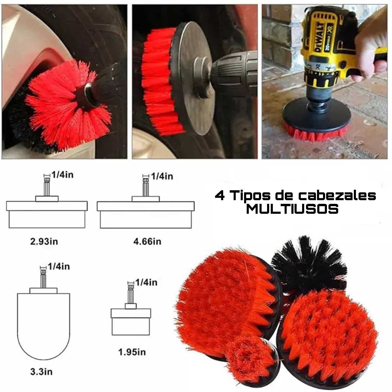 Kit de Limpieza para Coches con Cepillos para detallado Interior y Exterior, Toalla y Guante Microfibra