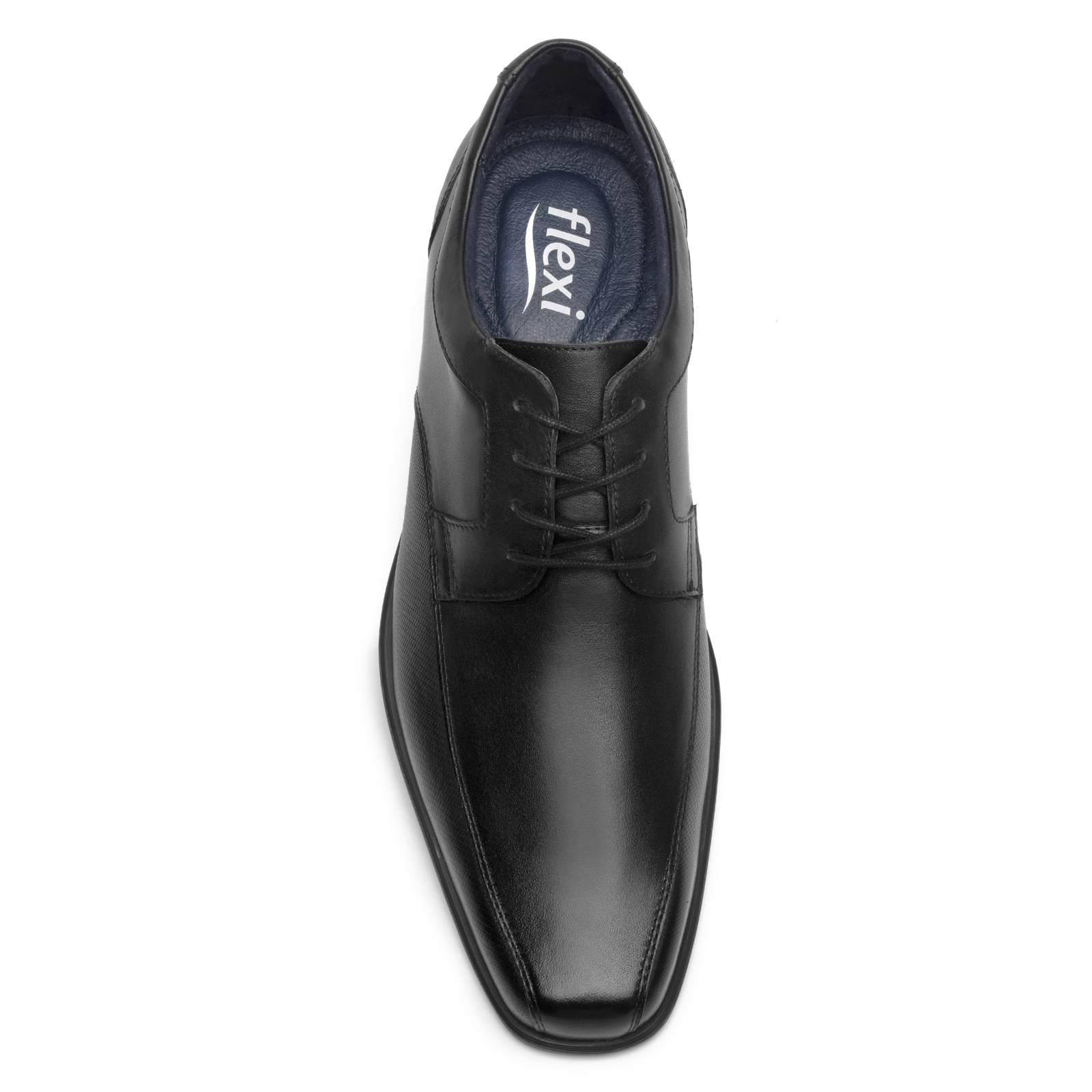 Zapatos Flexi Hombre Casual Estilo Derby 90716 Negro Mezcla De Texturas