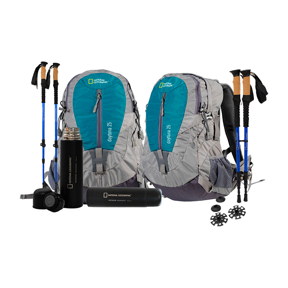 Set De Mochilas/Set De Bastones /Termos Natgeo