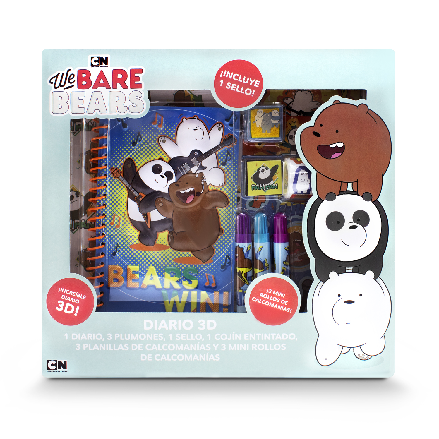 Diario 3D de Osos escandalosos para niñas librera para dibujar