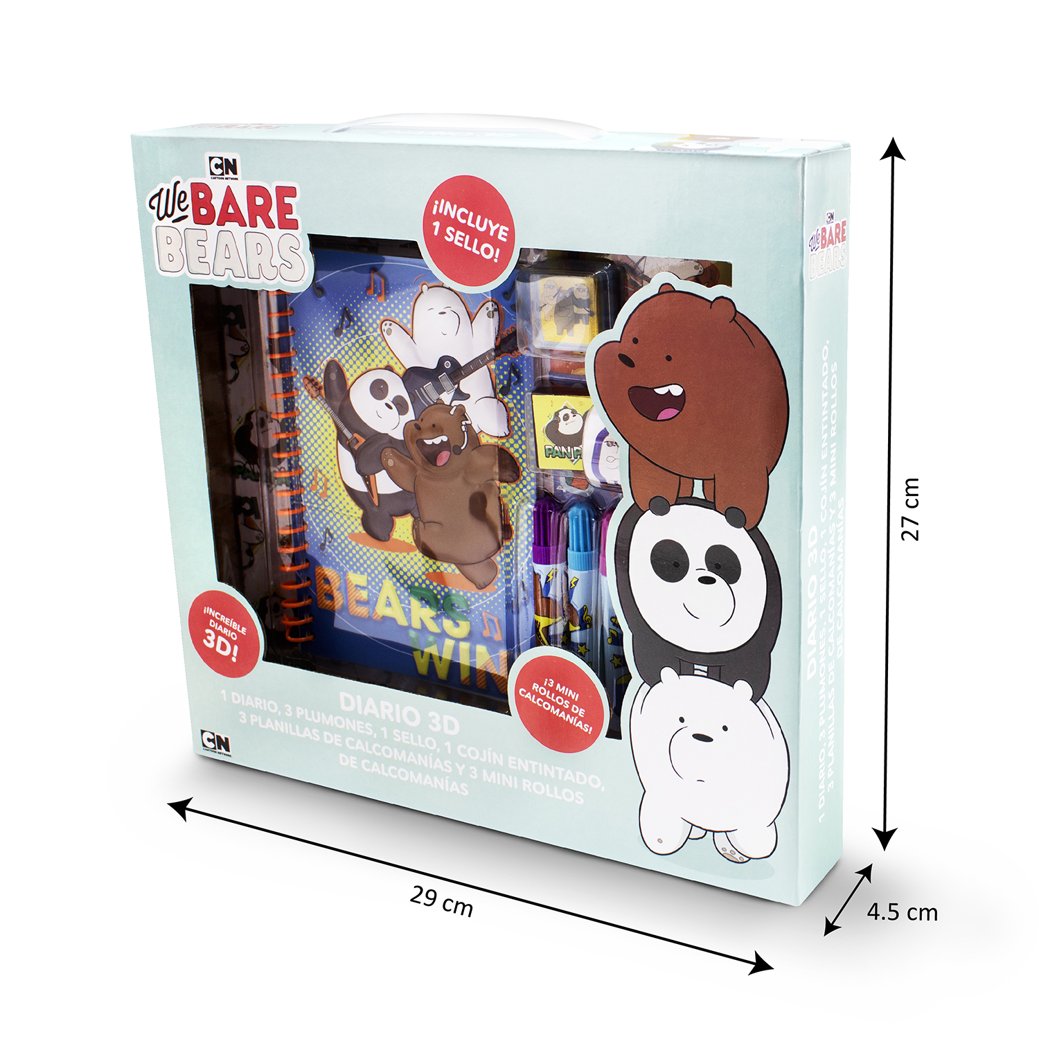 Diario 3D de Osos escandalosos para niñas librera para dibujar