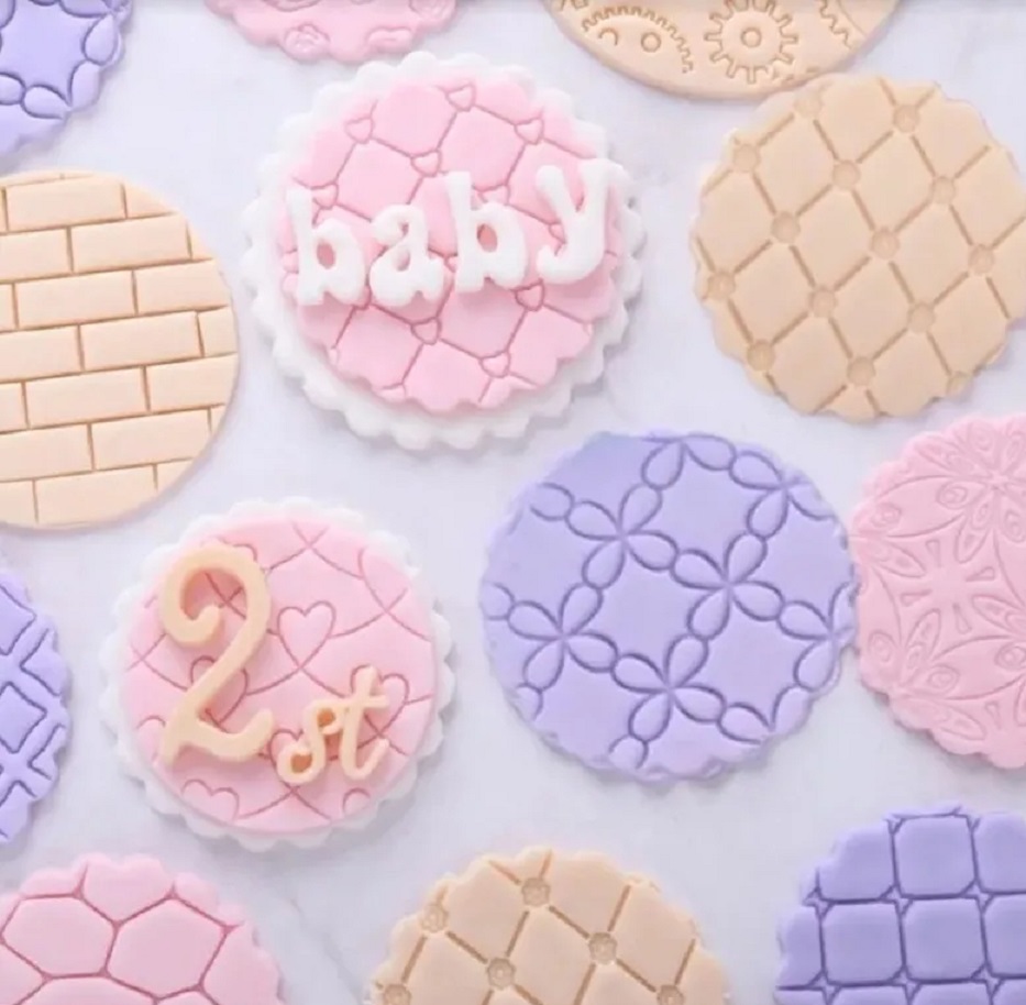 Set de 9 Sellos Marcadores de Rombo para Texturizado de Fondant