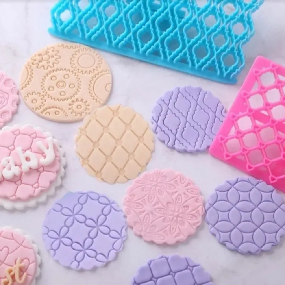 Set de 9 Sellos Marcadores de Rombo para Texturizado de Fondant