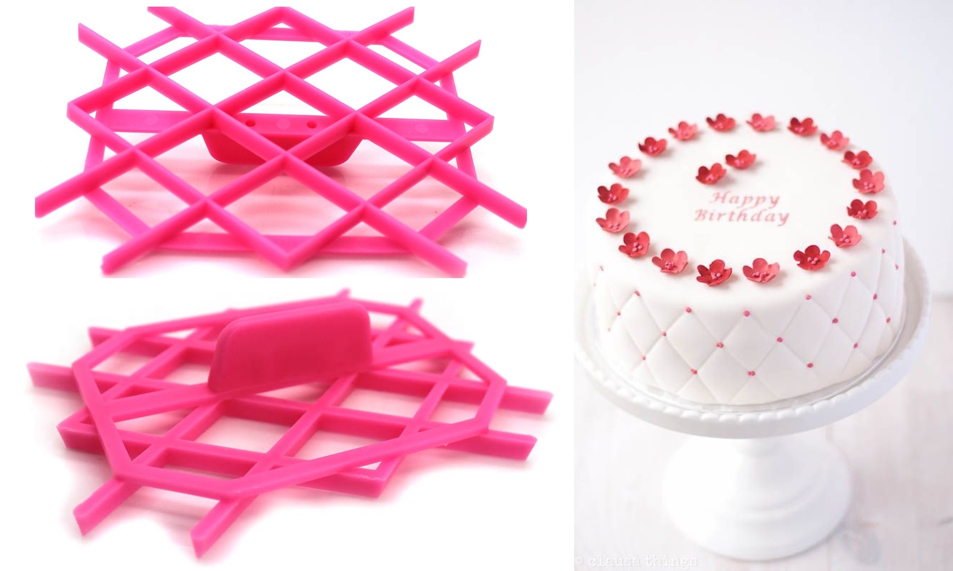 Set de 9 Sellos Marcadores de Rombo para Texturizado de Fondant