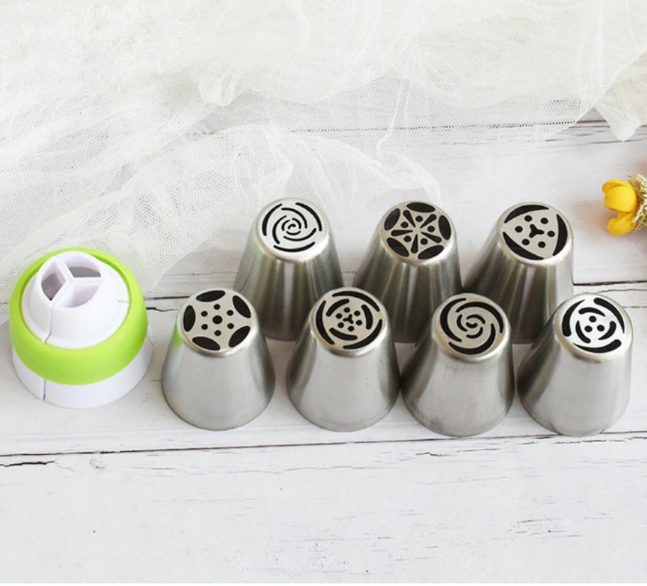 Juego 7 Duyas Rusas Jumbo con Cople Tricolor y 10 Mangas Pasteleras 