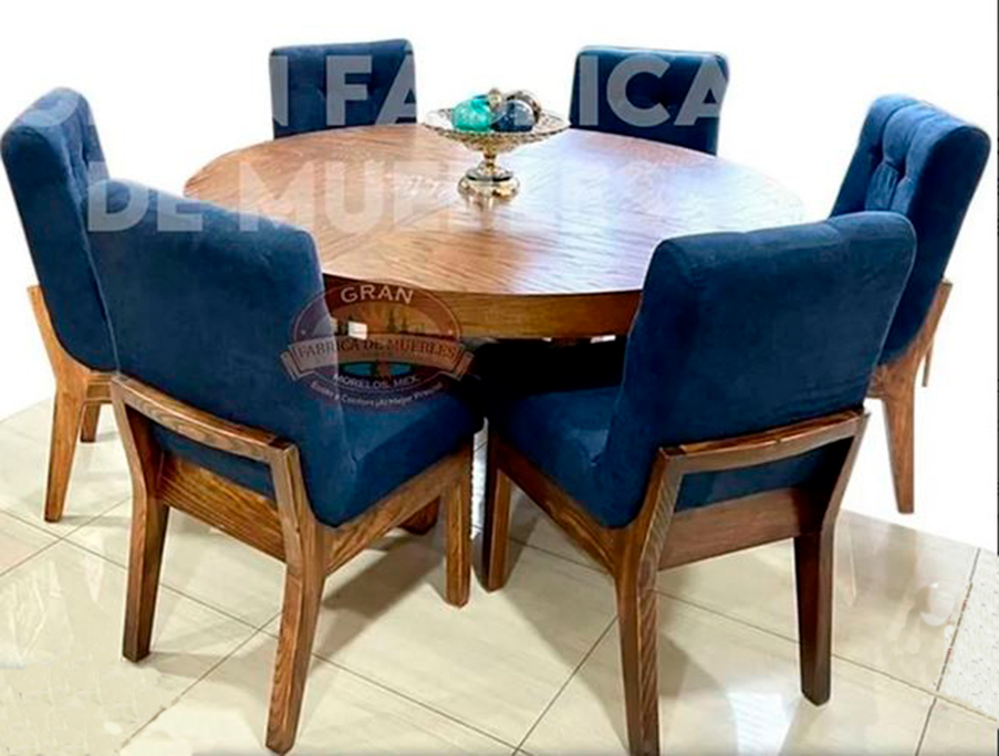 Comedor 6 Sillas Diamante Circular 