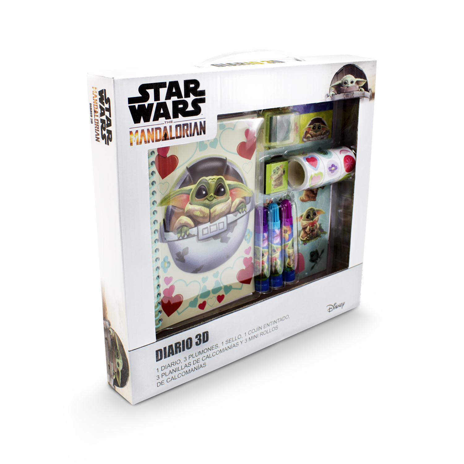 Mini libreta diario para niños Baby Yoda Star Wars con plumones