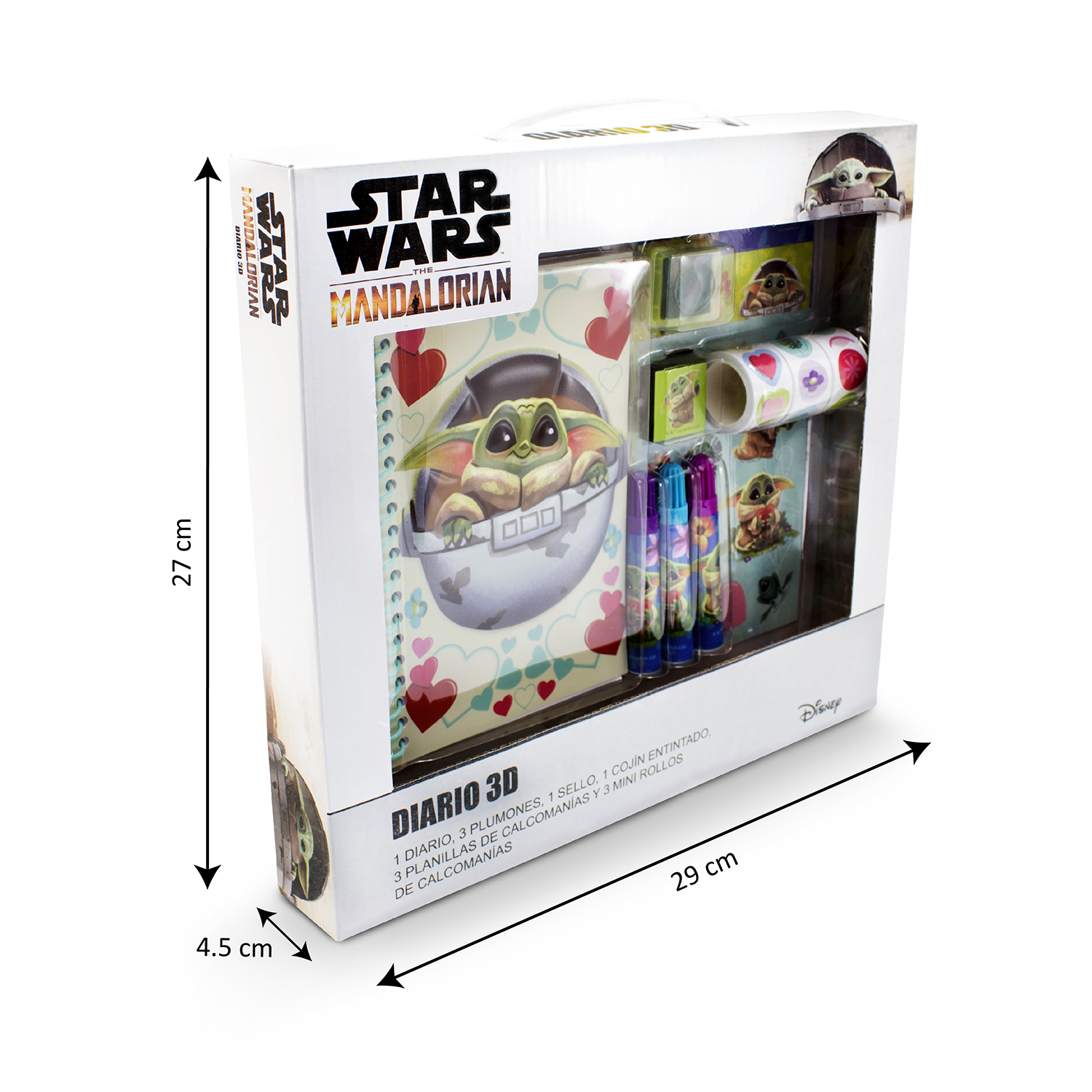 Mini libreta diario para niños Baby Yoda Star Wars con plumones