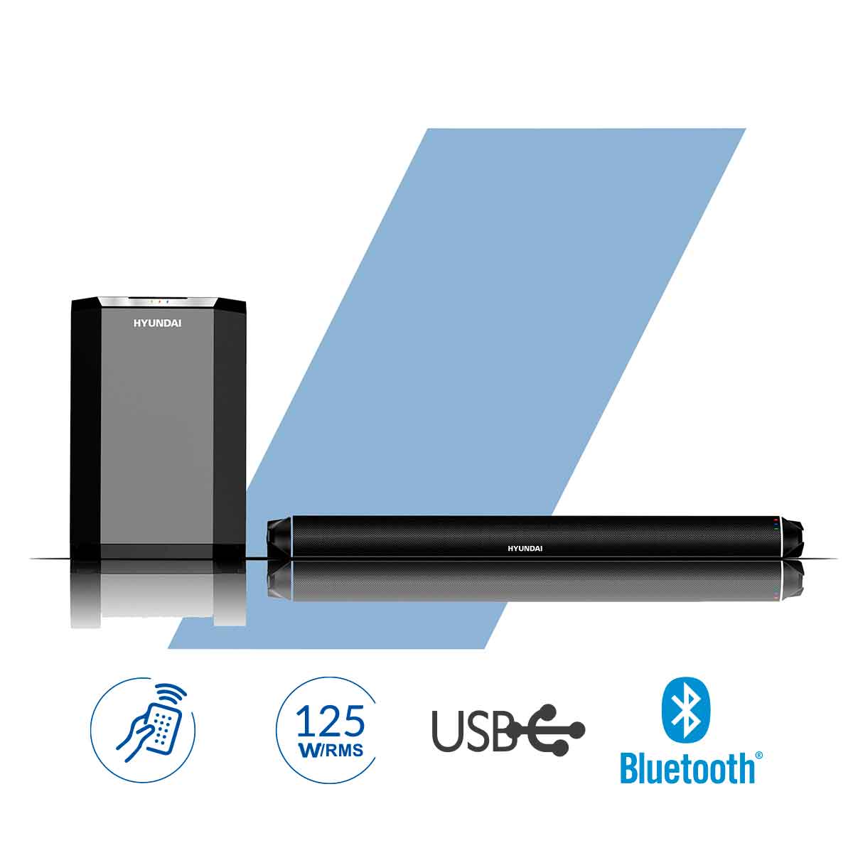 Barra de Sonido Hyundai HYSB737SW - 2.0 Canales - Bluetooth
