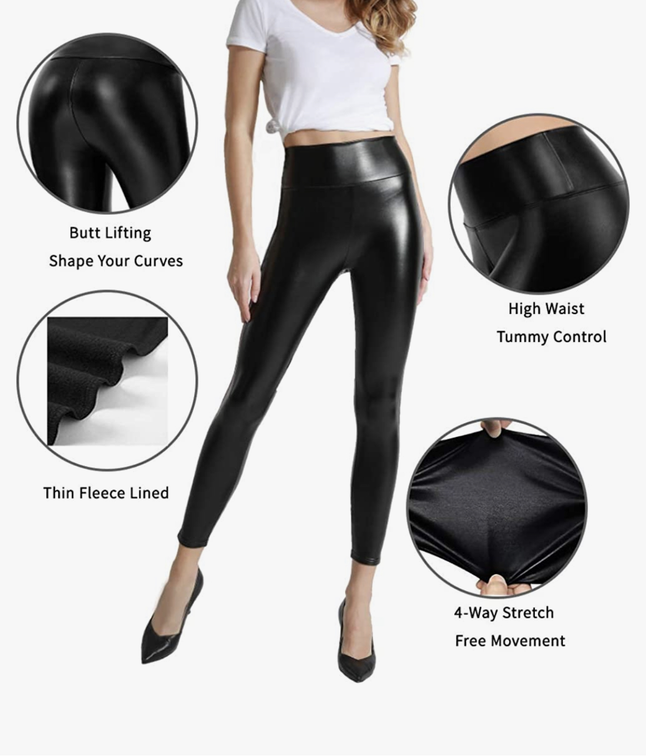 Leggins Cuero Gruesos Afelpados Malla Vinipiel Leggin Mallon de Mujer